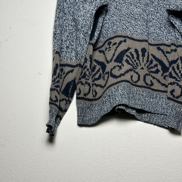 VTG Playboy Knit Abstract Grey 90s Sweater Men L Classic Prep Comfy Coral - Picture 13 of 14